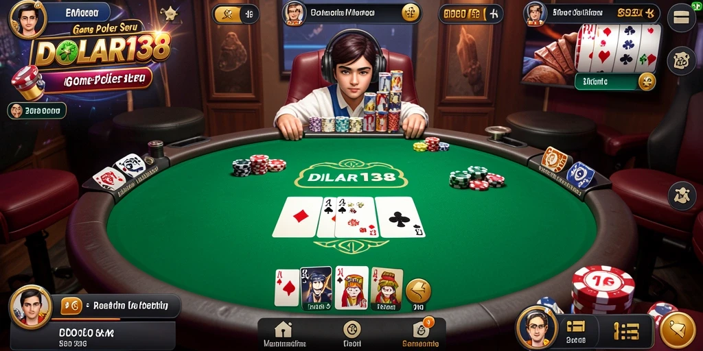 Screenshot DOLAR138 menampilkan suasana permainan Poker yang intens dan mendebarkan.
