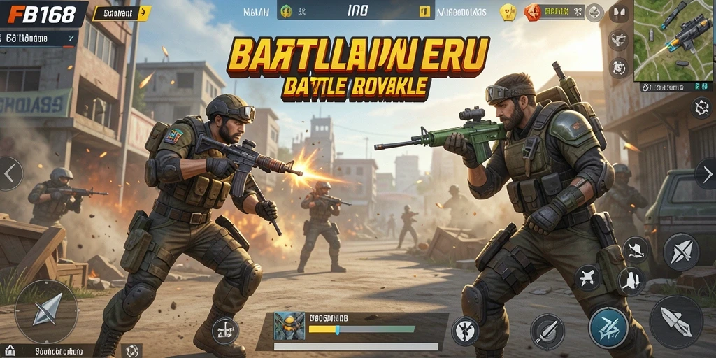 Tampilan gameplay FB168 yang mendebarkan dalam pertempuran Battle Royale.