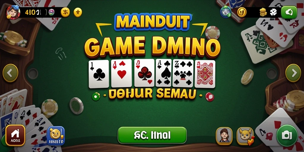 Tampilan menarik saat bermain MAINDUIT dengan gameplay Domino yang seru.
