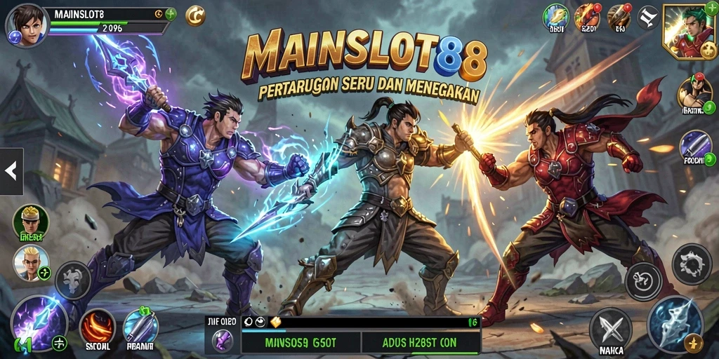 Tangkapan layar utama MAINSLOT88 menampilkan aksi pertarungan yang mendebarkan.