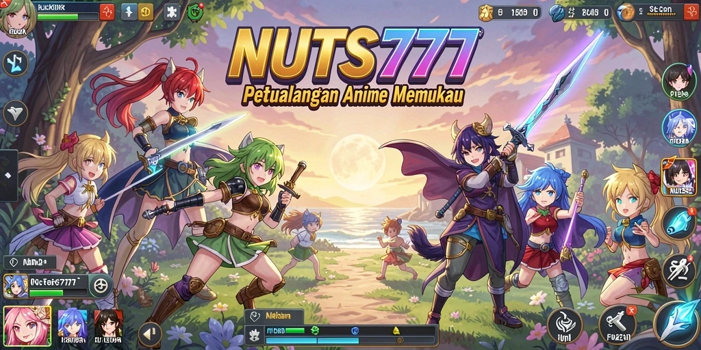 Gameplay menarik NUTS777 dengan karakter Anime yang beragam.