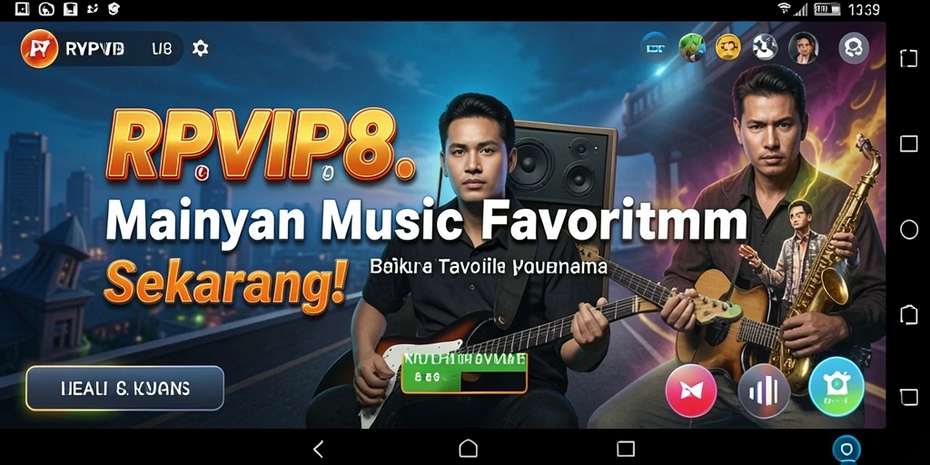 Tampilan gameplay RPVIP8 dengan interaksi musik yang seru.